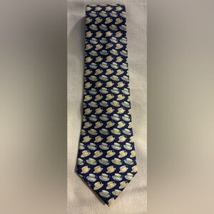 Banana Republic Blue Tie with Cups Pattern